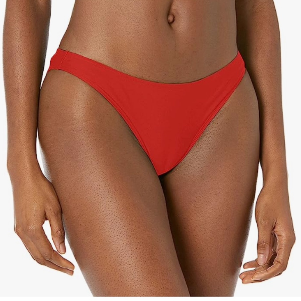 Adidas Women's Swimsuit Big Bars Red Bikini Bottoms